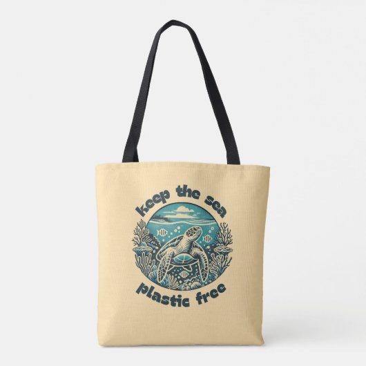 Houd het Zee plasticvrije Canvas tas | milieuvrien (Achterkant)