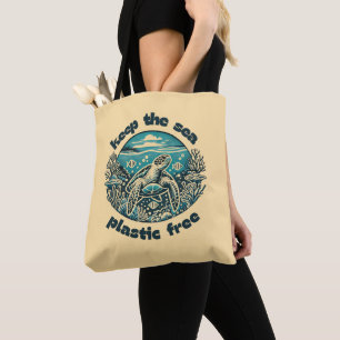Houd het Zee plasticvrije Canvas tas milieuvrien