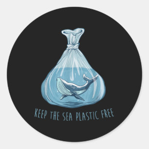 Houd het Zee vrij in het plastic van de plank Ronde Sticker