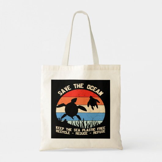 Houd het Zee vrij Recyclen de oceaan S Tote Bag (Achterkant)