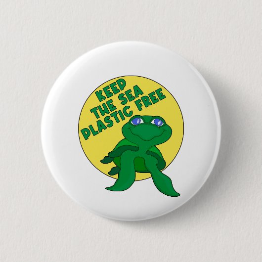 Houd het Zee vrij van plastic Ronde Button 5,7 Cm (Voorkant)