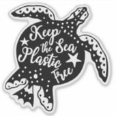 Houd het Zee vrij van plastic, veen auto-decaal Sticker (Voorkant)