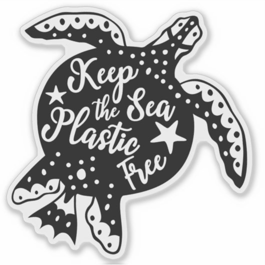 Houd het Zee vrij van plastic, veen auto-decaal Sticker (Voorkant)