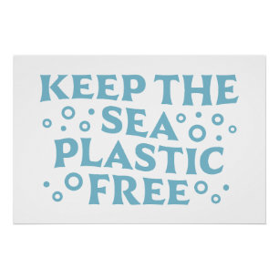 Houd het zee zonder plastic perfect poster