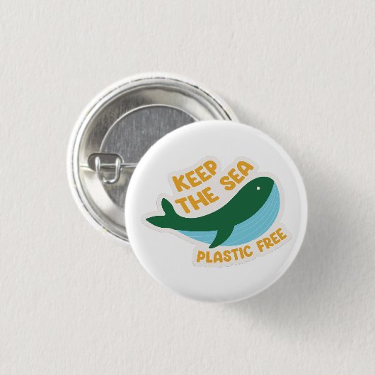 Houd het zee zonder plastic ronde button 3,2 cm (Voorkant /achterkant)