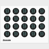 Houd het zee zonder plastic ronde sticker (Vel)