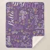 Houd hond warm gepersonaliseerd paars sherpa deken (Voorkant)