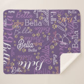 Houd hond warm gepersonaliseerd paars sherpa deken (Voorkant (horizontaal))