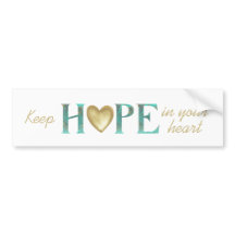 Houd hoop in je hart in Blauwgroen en goud