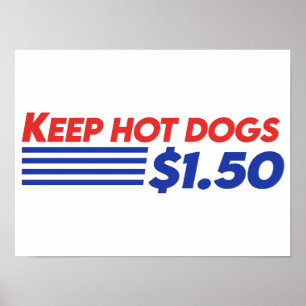 Houd hotdogs $ 1,50 poster