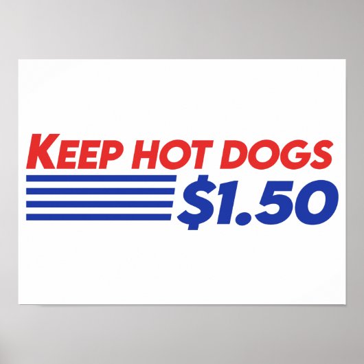 Houd hotdogs $ 1,50 poster (Voorkant)