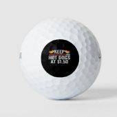 Houd hotdogs tegen 1,50 dollar grappige inflatiepa golfballen (Voorkant)