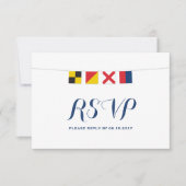 HOUD IN kleurrijke Nautische vlaggen RSVP (Voorkant)