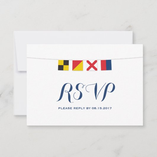 HOUD IN kleurrijke Nautische vlaggen RSVP (Voorkant)