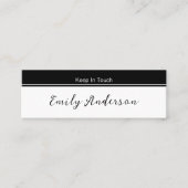 Houd in Touch Black en White Afstuderen Name Kaart Mini Visitekaartje (Voorkant)