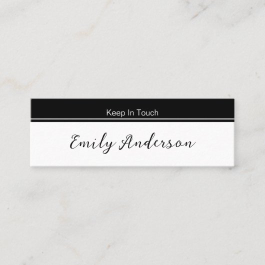 Houd in Touch Black en White Afstuderen Name Kaart Mini Visitekaartje (Voorkant)