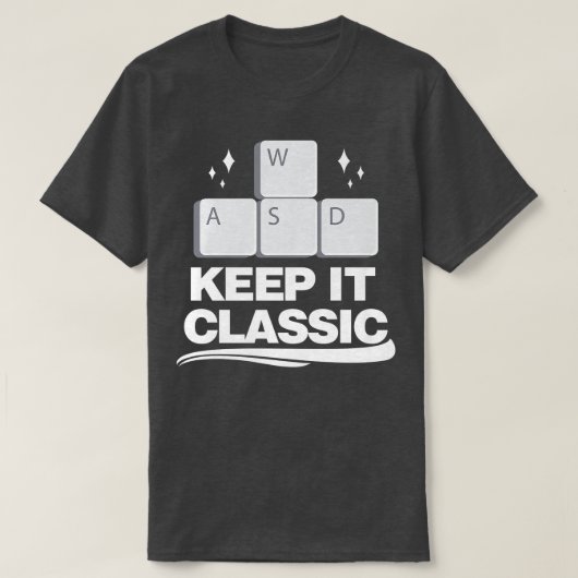 Houd IT Classic Video Games WASD Control T-shirt (Design voorkant)