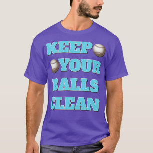 Houd je ballen schoon Dubbel Betekenis Honkbal Slo T-shirt