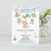 Houd je ballonnen vast voor de verjaardagsuitnodig kaart (Staand voorkant)