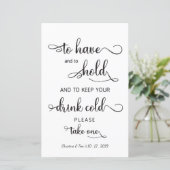 "Houd je drink koud" Moderne bruiloft (Staand voorkant)