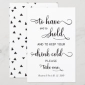 "Houd je drink koud" Moderne bruiloft (Voorkant / Achterkant)