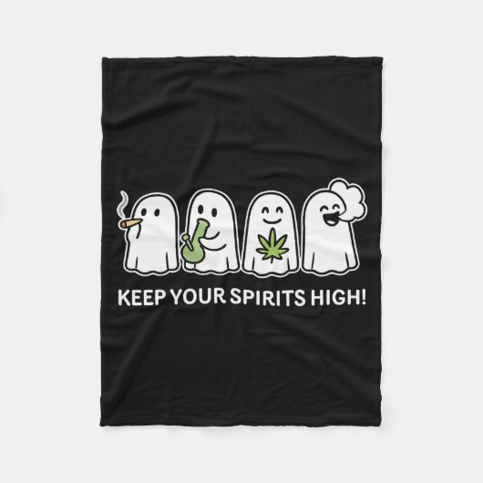 Houd Je Geest Hoge Geest Rookt Wiet Halloween Fleece Deken (Voorkant)