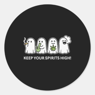 Houd Je Geestdrift Hoge Geest Rookt Wiet Halloween Ronde Sticker