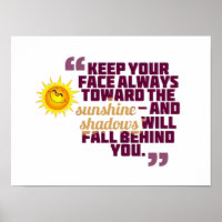 Houd je gezicht altijd tegen de zon