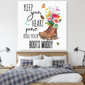 Houd je hart puur en je laarzen modderig canvas afdruk (Insitu (Slaapkamer))