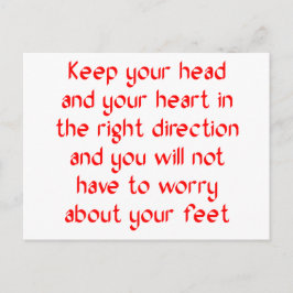 Houd je hoofd en je hart in de juiste positie briefkaart