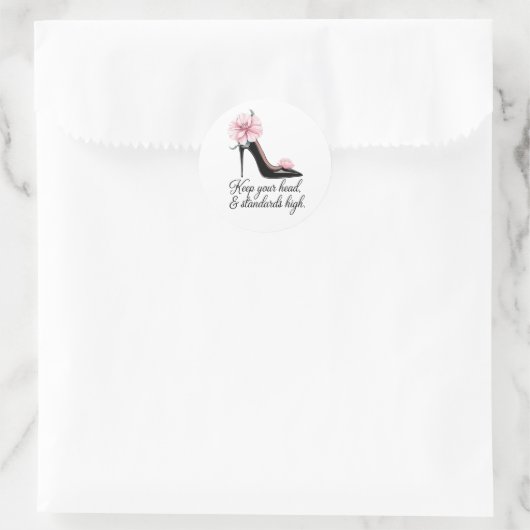 Houd je hoofd en normen hoog Coco Chanel Ronde Sticker (Tas)