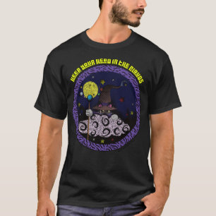Houd je hoofd in de wolken Cartoon Tovenaar Kat T-shirt