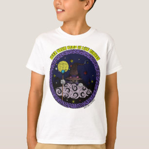 Houd je hoofd in de wolken Cartoon Tovenaar Kat T-shirt
