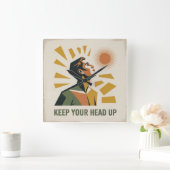 Houd Je Hoofd Omhoog Vierkante Klok (Huis)