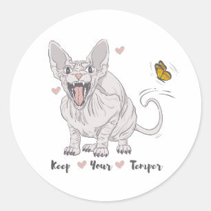Houd je humeur ronde sticker