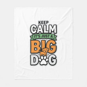 Houd je kalm Grote Hond Vintage Vector Design_1 Fleece Deken