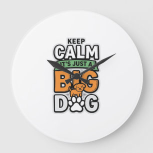 Houd je kalm Grote Hond Vintage Vector Design_1 Klok