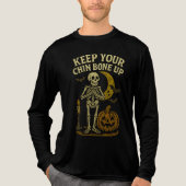 Houd je kin bot omhoog- Halloween skelet Tri-Blend Shirt (Voorkant volledig)