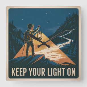 Houd Je Licht Aan Vierkante Klok