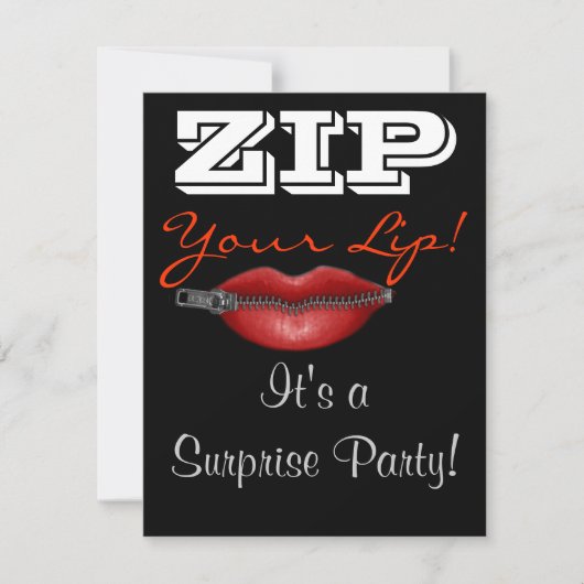 Houd je mond surprise party uitnodiging (Voorkant)
