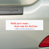 Houd je neus en stem bumpersticker vast (Op auto)
