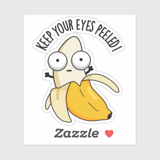 Houd je ogen gepeld grappig banaan woordje sticker (Vel)