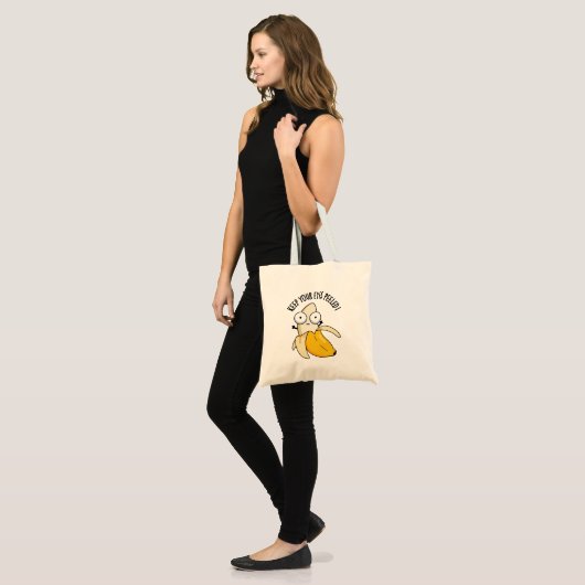 Houd je ogen gepeld grappig banaan woordje tote bag (Voorkant (model))