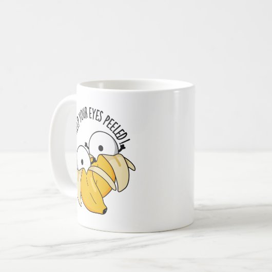 Houd je ogen gepeld grappig oogbal woordje koffiemok (Voorkant links)