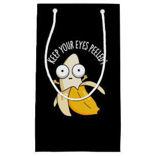 Houd je ogen gepeld Grappige Banaan Pun Donker BG Klein Cadeauzakje