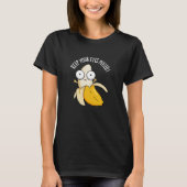 Houd je ogen gepeld Grappige Banaan Pun Donker BG T-shirt (Voorkant)