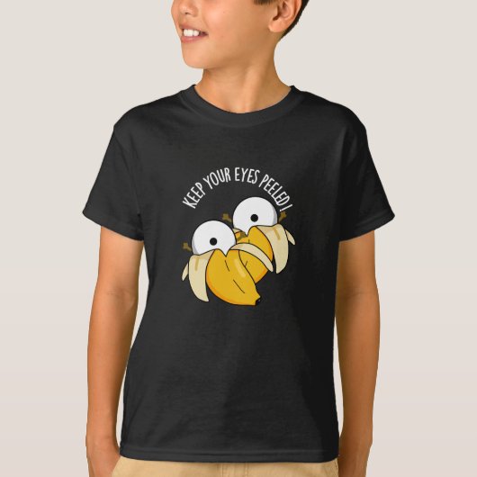 Houd je ogen gepeld Grappige oogbal pun donker BG T-shirt (Voorkant)