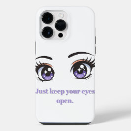 "Houd je ogen open" Anime Esthetische Telefoonhoes iPhone 14 Pro Max Hoesje