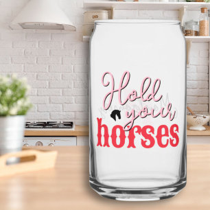 Houd je paard Sassy Southern Gezegden roze rood Blikvorm Glas