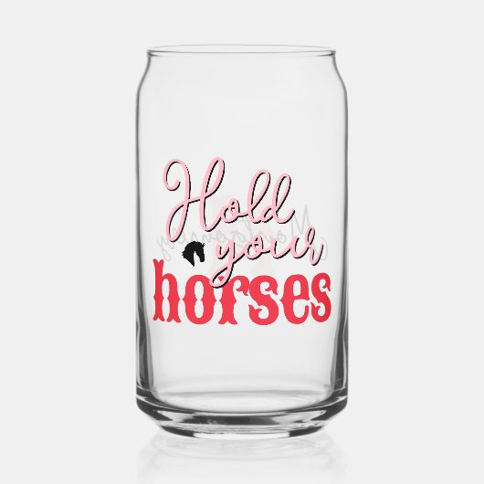 Houd je paard Sassy Southern Gezegden roze rood Blikvorm Glas (Voorkant)